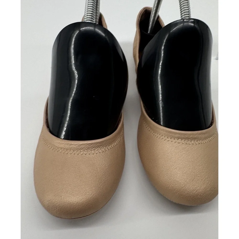 Lucky Brand Emmie Ballet Flats 7M Rose Cream Leather Slip On Boho Minimalist